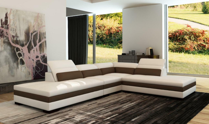 Leather sofa Couch Living landscape Corner sofa Corner Suite Design Modern Sofa 5127