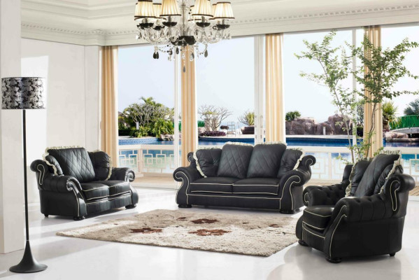 Classic Couch Set Sofa Upholstery Seat Leather Suite 3+2+1 Sofas