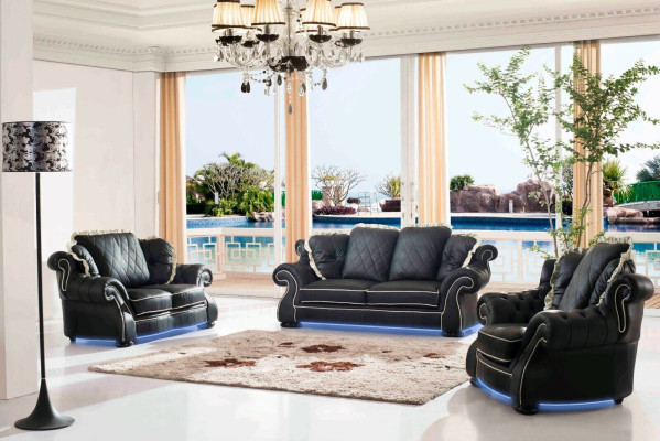 Classic Couch Set Sofa Upholstery Seat Leather Suite 3+2+1 Sofas
