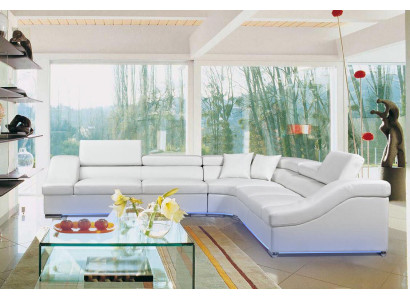 Leather sofa Couch Living landscape Corner sofa Corner Suite Sofa Design Modern