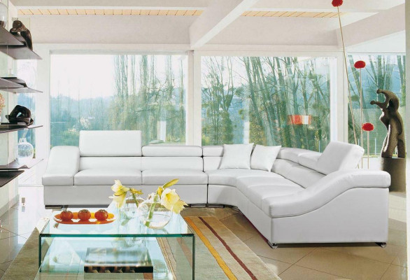 Leather sofa Couch Living landscape Corner sofa Corner Suite Sofa Design Modern