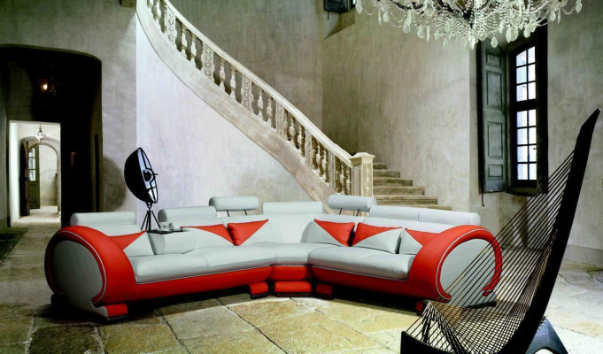 Modern Corner sofa Couch Upholstery Seat Corner Suite XXL Big Living landscape Corner new