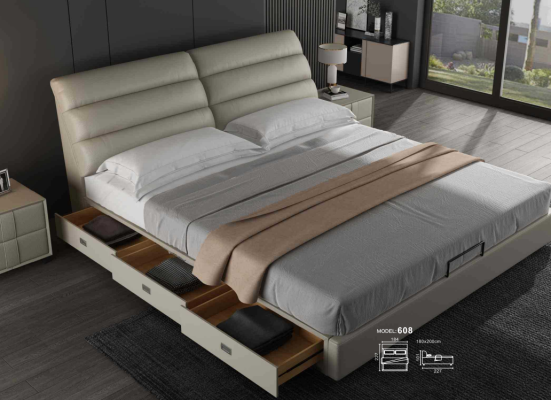 Bed Classic Upholstery Design Luxury Double Hotel Beds Sleep Room