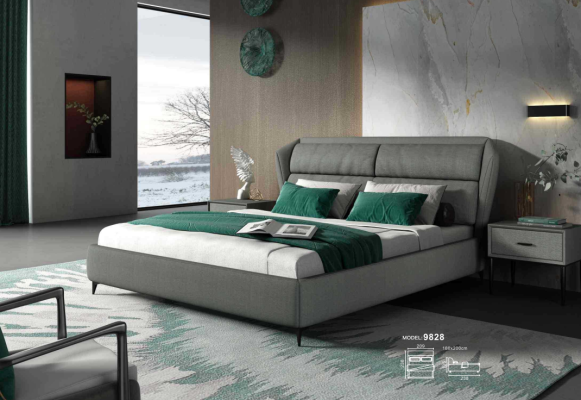 Bed Classic Upholstered bed Luxury Double Bedroom Design Bed Beds 180x200cm