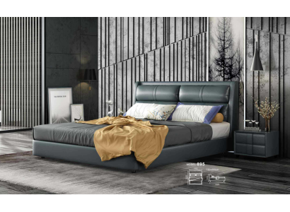 Leather Bed Upholstery Design Luxury Double Hotel Beds Sleep Room Marriage 180x200 cm