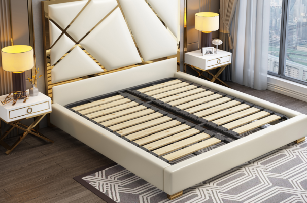 Bed Upholstery Design Luxury Double Hotel Beds Sleep Room Decoration Leather new