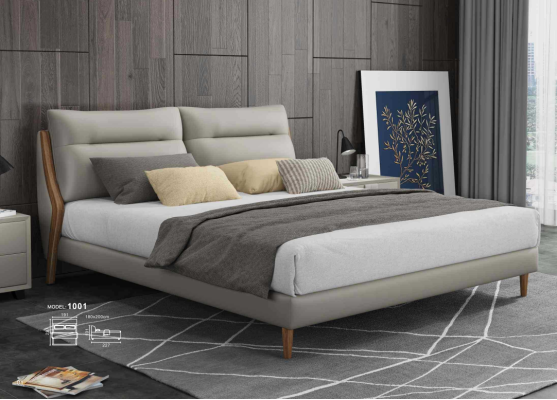 Classic Luxury Beds Upholstery Leather Textile High Quality Bedroom Bed new
