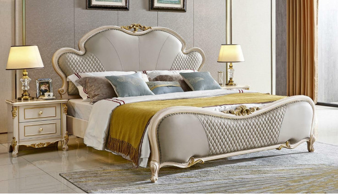 Dressing table Bed 2x Bedside table Furniture Bedroom Set 5pcs. Solid wood