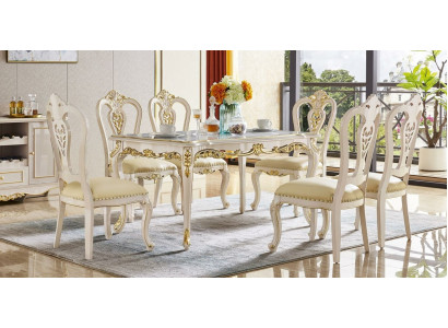 Dining table Classic r Dining room Set 7pcs Set 6x Chairs Dining set Solid wood