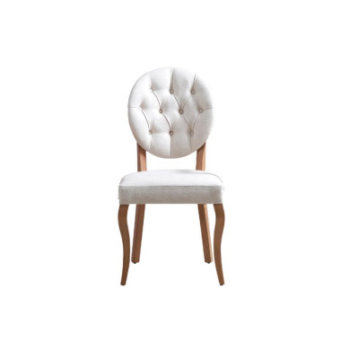 White Chesterfield upholstered chair designer dining room seating chairs luxury single seater