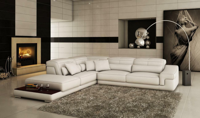 Adjustable Leather Seat Upholstery Corner Couch Sofa Suite L-shape Seat Corner