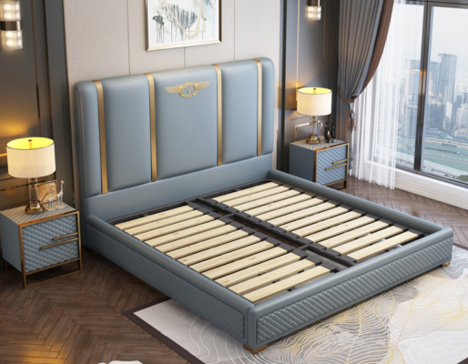 Bed Upholstery Design Luxury Metal Beds Double Marriage Sleep Room Leather