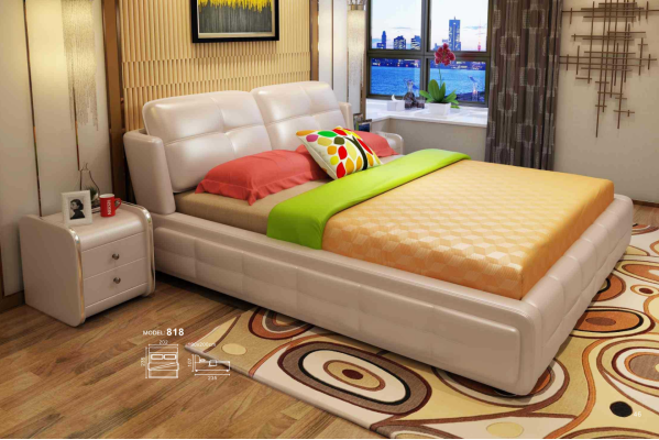 Luxury Bedroom Bed Upholstery Decorative Design 180x200cm Double Hotel Beds