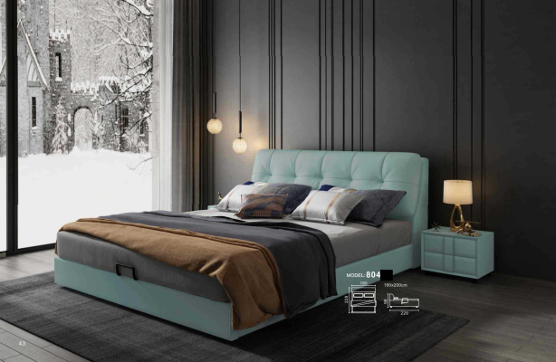 Designer Bed 180x200 Leather Metal Beds Double Bedroom Luxury Marriage