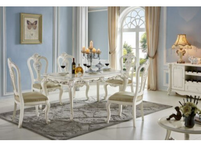 Antique Style Dining room Set Baroque Chair Table 6x Chairs Wood Solid wood