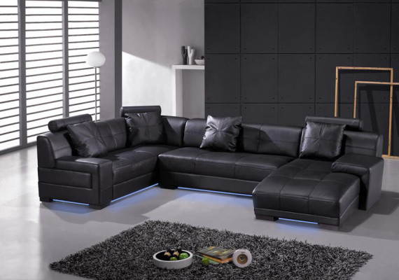 Leather sofa couch living landscape corner sofa corner suite modern design decor