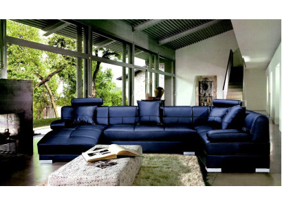 Leather sofa Couch Living landscape Corner sofa Corner Suite Design Modern Decor