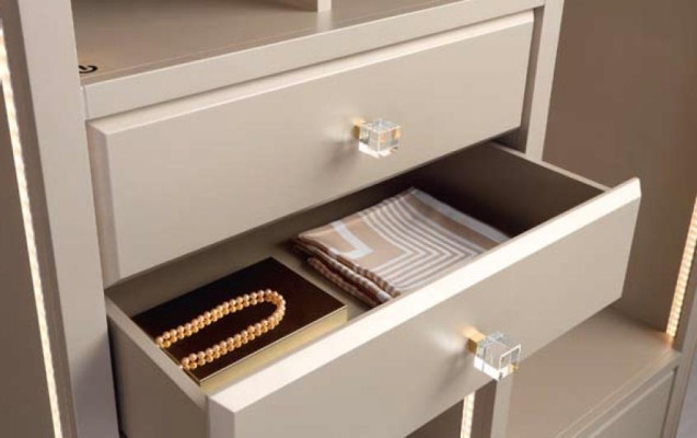 Open Wardrobe Bedroom Wardrobe Walk-in Furniture Wardrobe Wood Beige