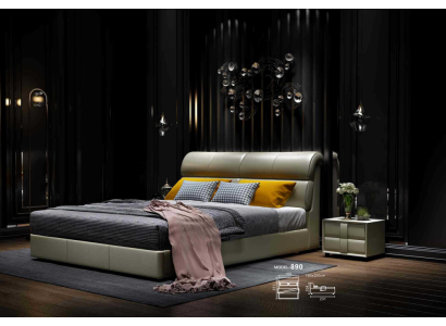 Luxury Bed Bedroom Leather Upholstery Double Beds Wood Design 180x200cm new