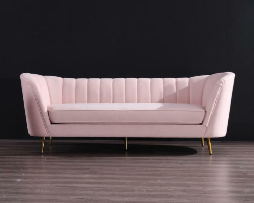 Seat Design Couch Lounge Sofa 2 Seater Living landscape Relax Velvet Solid wood