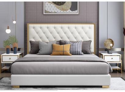 Designer Bed Bedroom Beds Hotel Leather Luxury Upholstery Seat Bed frame