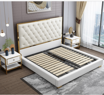 Designer Bed Bedroom Beds Hotel Leather Luxury Upholstery Seat Bed frame