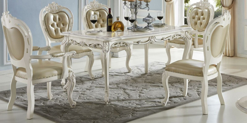 Classic dining set, armchair, furniture table, 5 pieces. Dining room Baroque Solid wood