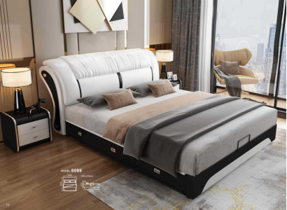 Bed Upholstery Design Luxury Double Hotel Marriage Sleep Room Leather 180x200cm Beds