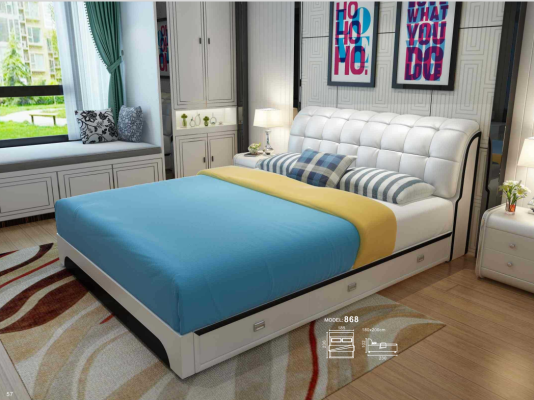 Double bed bed marriage bed design luxury upholstered bed luxury design bed leather
