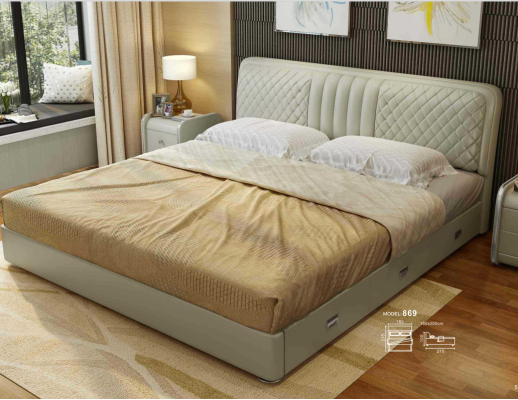 Fabric Design Bed Double Beds Luxury Marriage Modern Hotel Frame Sleep