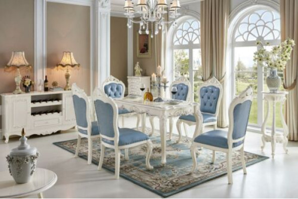 Classic r Table Solid wood Dining room Suite 4x Chair Set Dining table Chairs