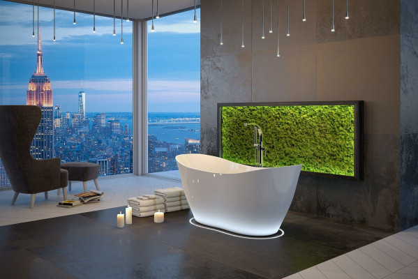 Exclusive free-standing bathtub acrylic tub shower bathroom ABlue f design