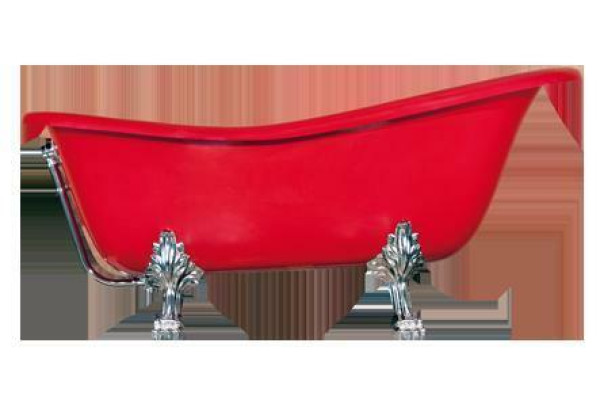 Red Designer Bathtub Freestanding Luxury Bathtub in Red Bathtub Bathroom