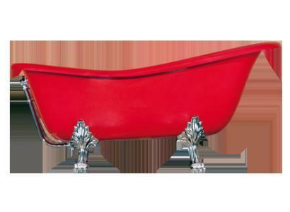 Red Designer Bathtub Freestanding Luxury Bathtub in Red Bathtub Bathroom