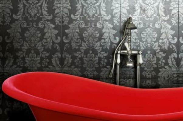 Red Designer Bathtub Freestanding Luxury Bathtub in Red Bathtub Bathroom