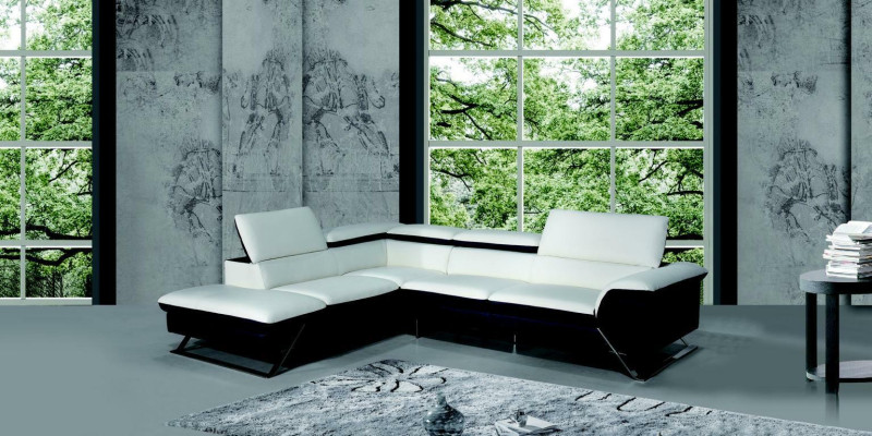 Designer seat cushion leather sofa suite couch living landscape L-shape