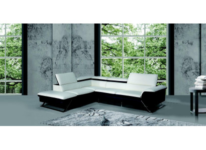 Designer seat cushion leather sofa suite couch living landscape L-shape