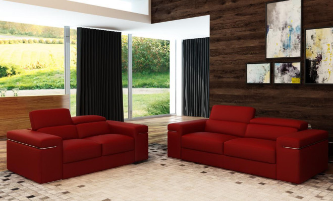 Adjustable Leather Couch Seat Upholstery Living room Set Leather Suite Sofa Couch 3+2+1
