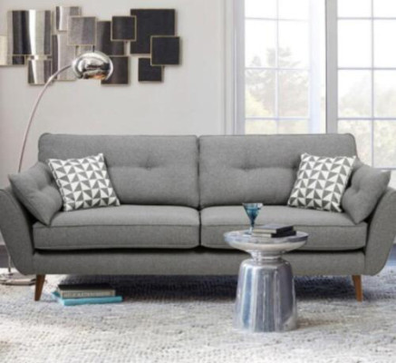 Upholstered Sofa Sofa 2 Seater Textill Seat Design Couch Sofas Fabric Gray 226 cm new