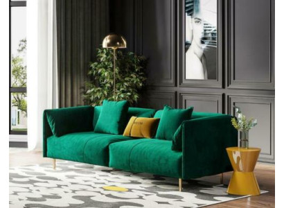Sofa 2 Seater Velvet Two-seater Relax Velvet Wood Club Seat Design Couch Lounge