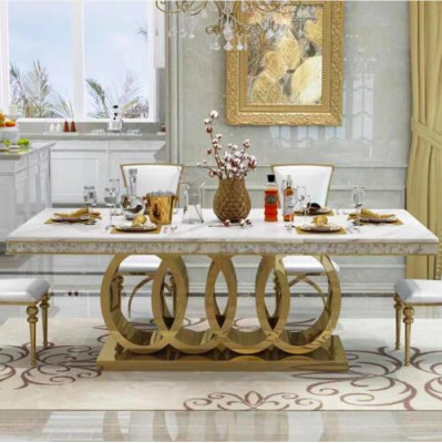 Luxury Dining table Dining room Table Metal Gold Tables Dining Tables Furniture Furnishings
