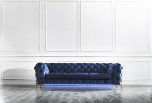 Chesterfield Textile Sofa Upholstery Seat Couch Big XXL 3 Seater Fabric Couches
