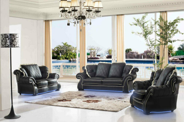 Classic Leather Sofa Couch Sofa set Sofas Couches Sets Upholstery 3+2