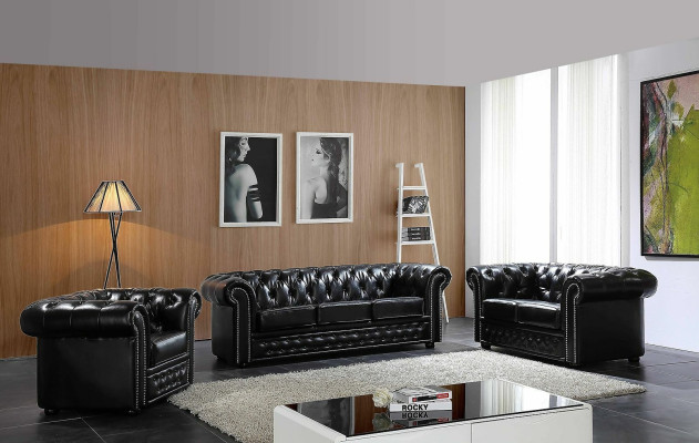 Chesterfield Design Luxury Upholstery Sofa Couch Seat Suite Leather 3 Seater #606