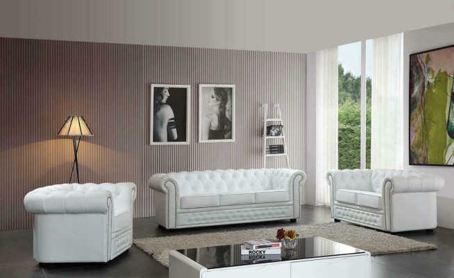 Chesterfield Design Luxury Upholstery Sofa Couch Seat Suite Leather 3 Seater #606