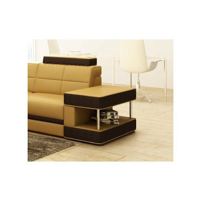 Large Corner sofa Living landscape Upholstery Corner Big Leather sofa Couch RitterBeige