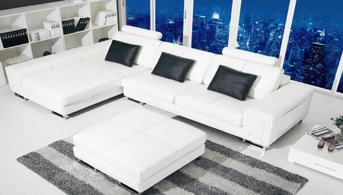 Living landscape Designer Sofa Couch Upholstery Leather Sofas Corner Corner Seat L-shape Genov