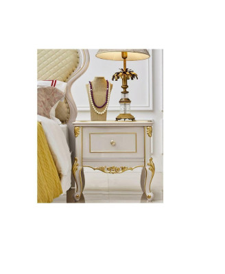 Chesterfield Suite Bedside table 2x Solid wood luxury 3-piece 180x200cm design