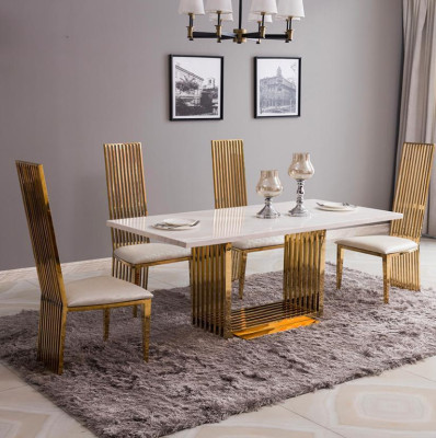Luxury Table Metal Dining table Mega Design Metal Tables 140x80 Dining room Furniture