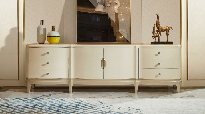 Design Chest of drawers Luxury Shelf Side Low Board Wardrobe Sideboard Solid wood new
